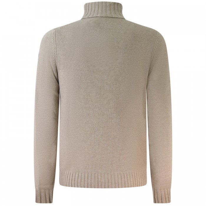 Dolcevita beige con mini logo per uomo Dolcevita beige con mini logo per uomo