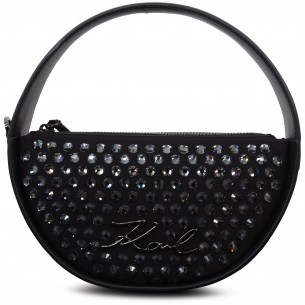 Tracolla nera con strass...