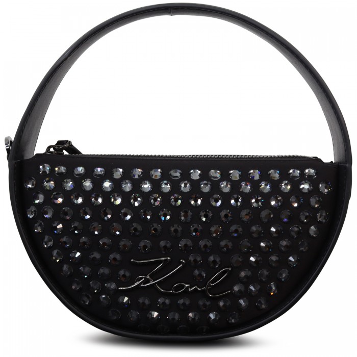Tracolla nera con strass per donna Tracolla nera con strass per donna