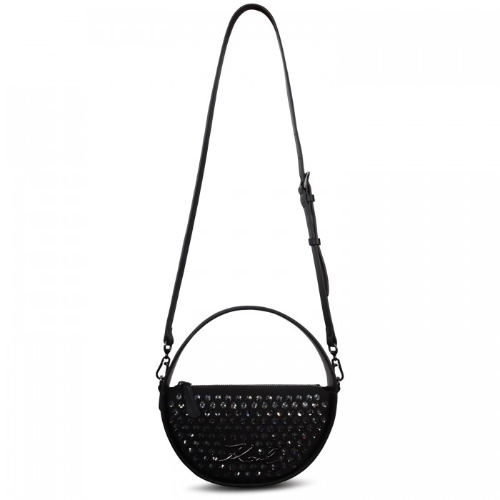 Tracolla nera con strass per donna Tracolla nera con strass per donna