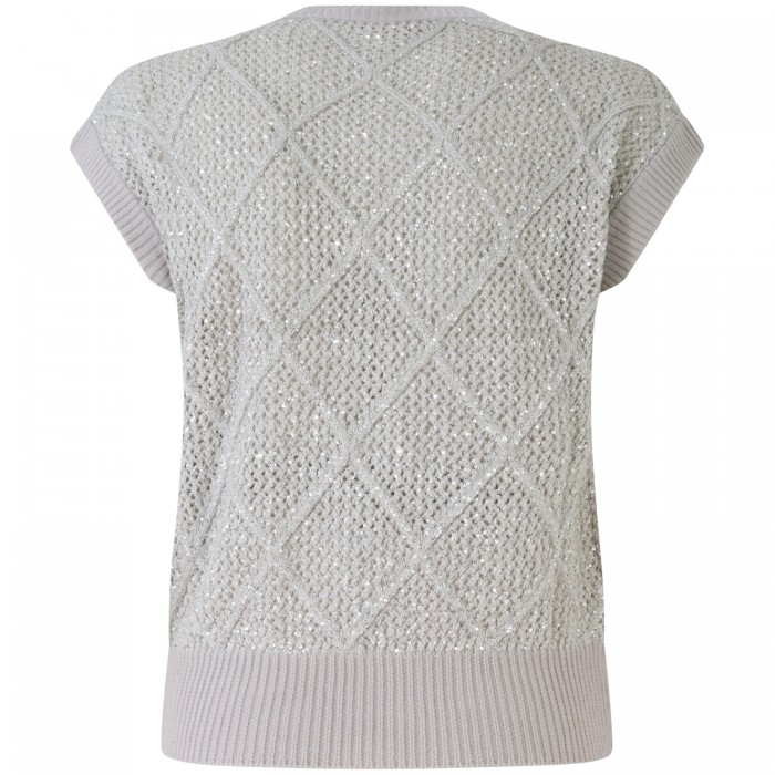 Gilet beige con paillettes per donna Gilet beige con paillettes per donna