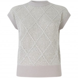 Gilet beige con paillettes...