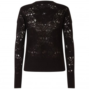 Maglione marrone in pizzo...