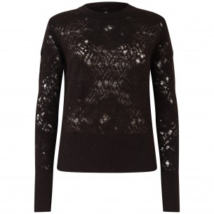 Maglione marrone in pizzo... 2