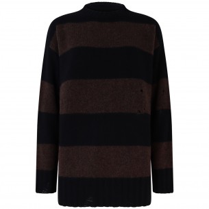 Maglione marrone,rigato per... 2