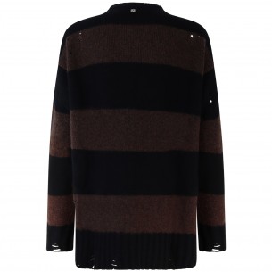 Maglione marrone,rigato per...