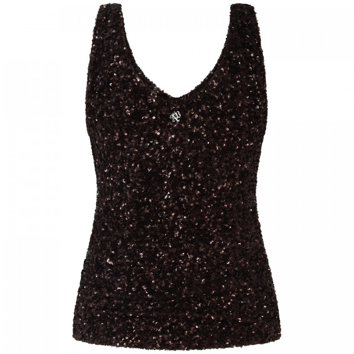 Top paiettato marrone 'LUXY' per donna