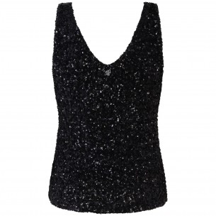 Top paiettato nero 'LUXY'...