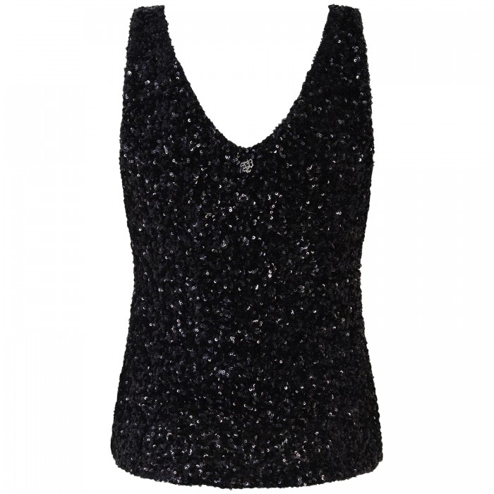 Top paiettato nero 'LUXY' per donna