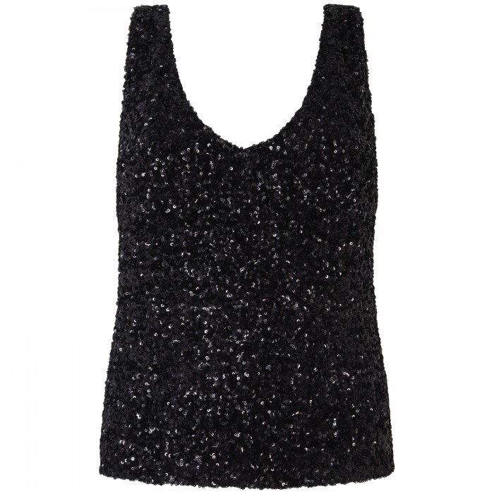 Top paiettato nero 'LUXY' per donna