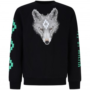 Felpa nera con logo per uomo