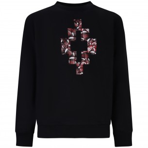 Felpa nera con logo per uomo