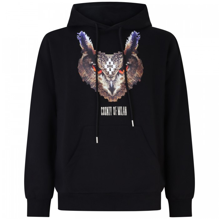 Felpa nera con cappuccio per uomo Felpa nera con cappuccio per uomo