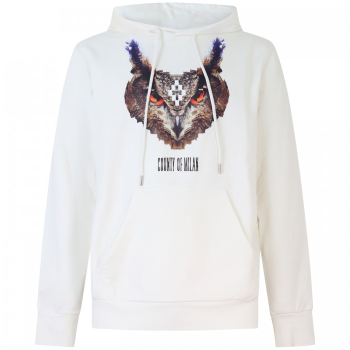 Felpa bianca con cappuccio per uomo Felpa bianca con cappuccio per uomo