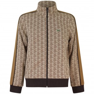Felpa marrone con zip per uomo