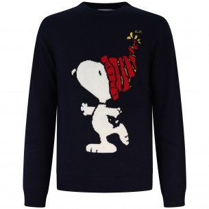 Maglione blu con logo...