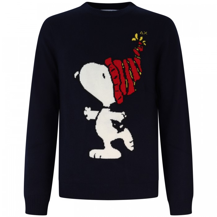 Maglione blu con logo snoopy per uomo Maglione blu con logo snoopy per uomo