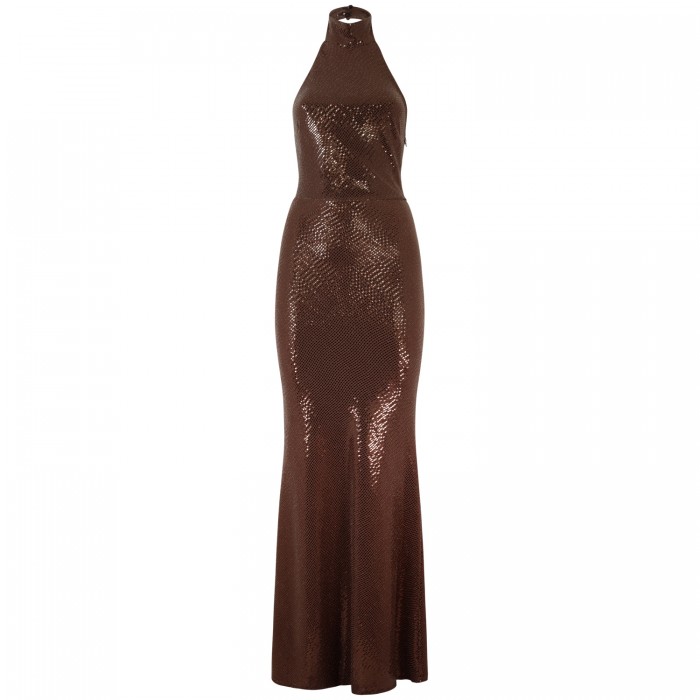 Abito paiettato marrone 'SIREN DRESS... Abito paiettato marrone 'SIREN DRESS...