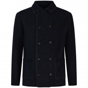 Giacca blu in maglia per uomo