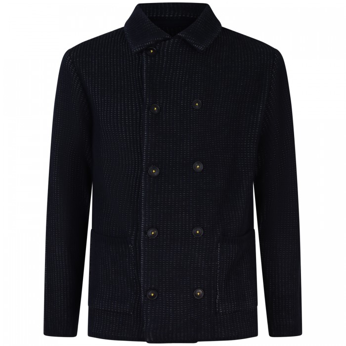 Giacca blu in maglia per uomo Giacca blu in maglia per uomo