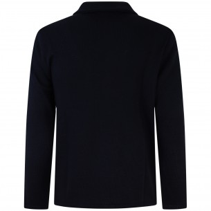 Giacca blu in maglia per uomo 2