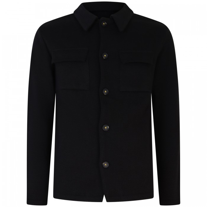 Giacca nera in maglia per uomo Giacca nera in maglia per uomo