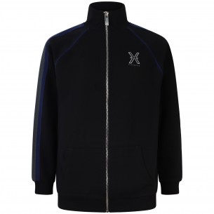 Felpa nera con zip per uomo