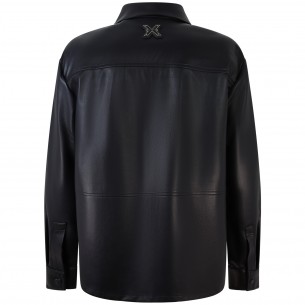 Giacca nera in ecopelle per... 2