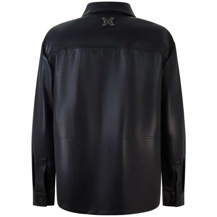 Giacca nera in ecopelle per uomo Giacca nera in ecopelle per uomo