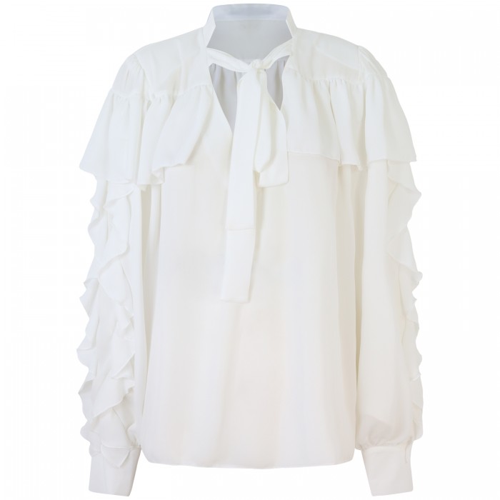 Camicia  bianca con rouges  per donna Camicia  bianca con rouges  per donna