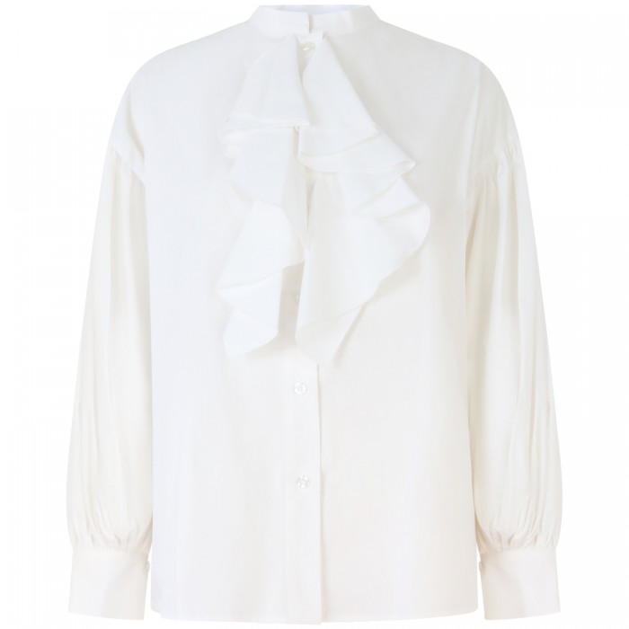 Camicia  bianca  in cotone con rouges... Camicia  bianca  in cotone con rouges...