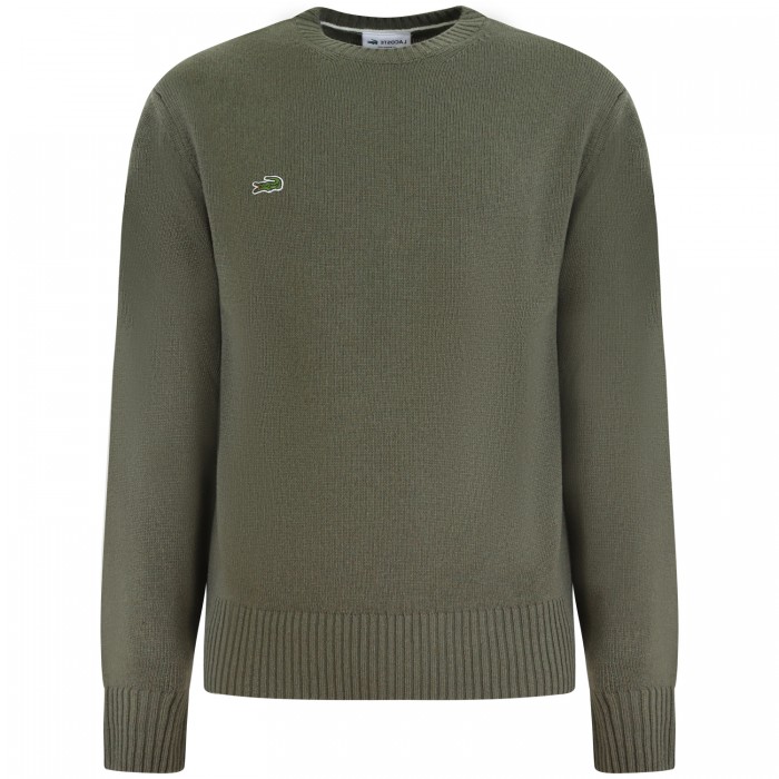 Maglione verde con mini logo per uomo