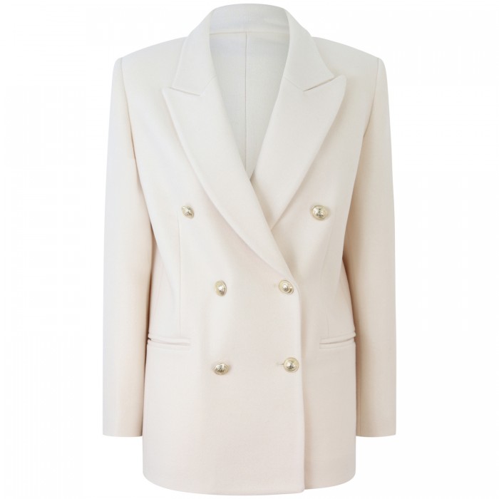 Cappotto corto panna per donna