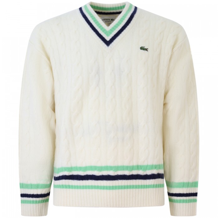 Maglione bianco con mini logo per uomo