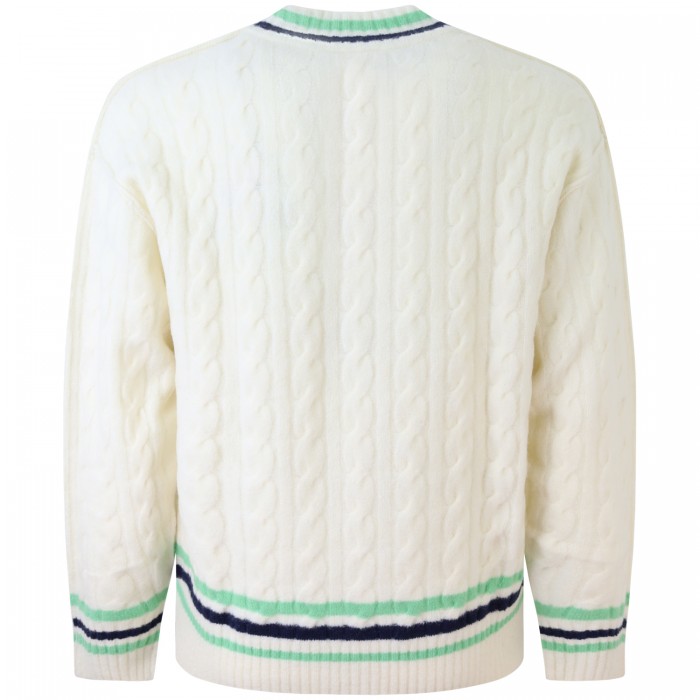Maglione bianco con mini logo per uomo