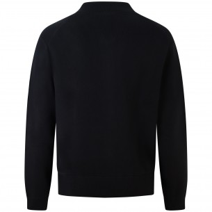 Cardigan nero con zip per uomo 2