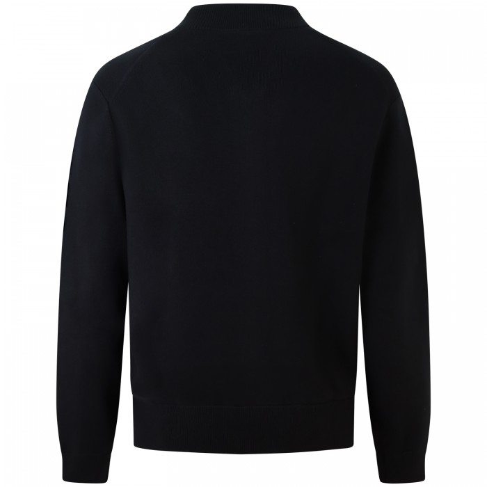 Cardigan nero con zip per uomo