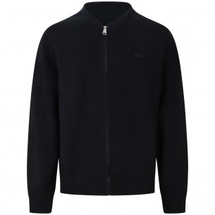 Cardigan nero con zip per uomo