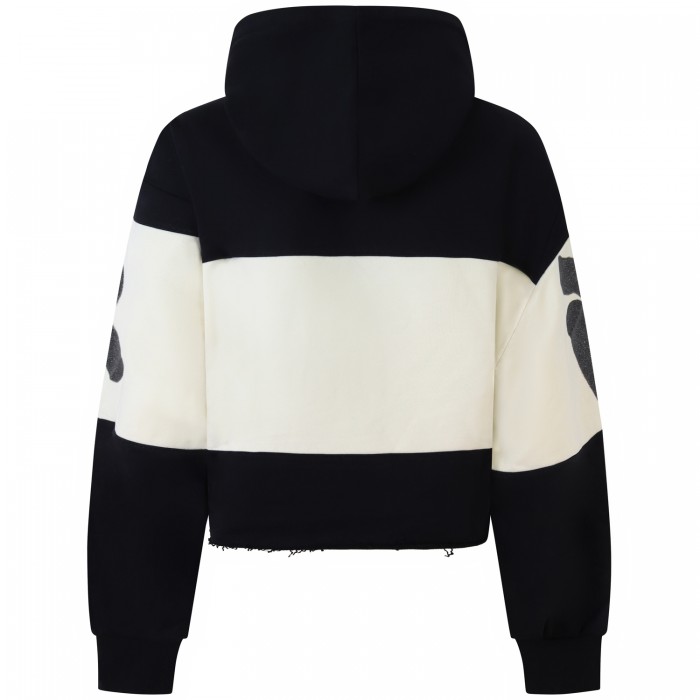 Felpa nera crop per donna