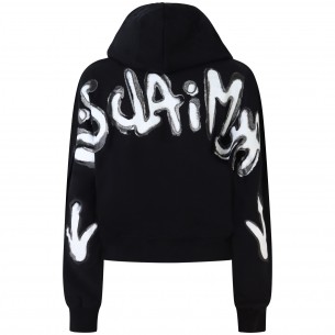 Felpa nera crop  con... 2