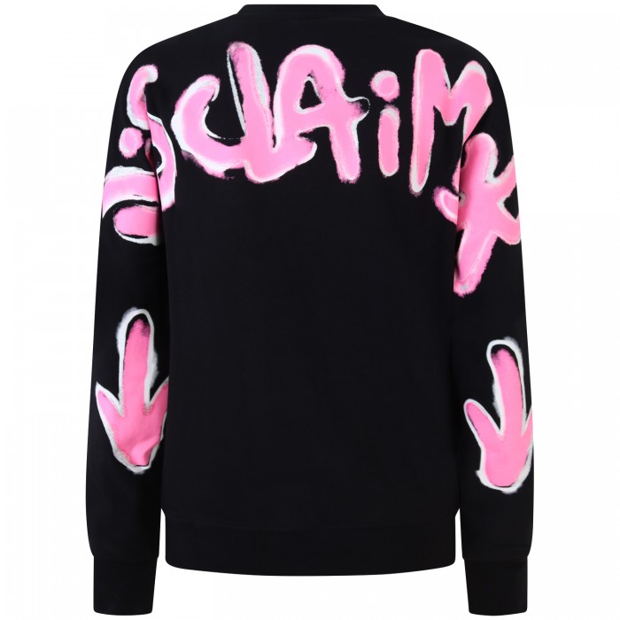 Felpa con stampa rosa per donna