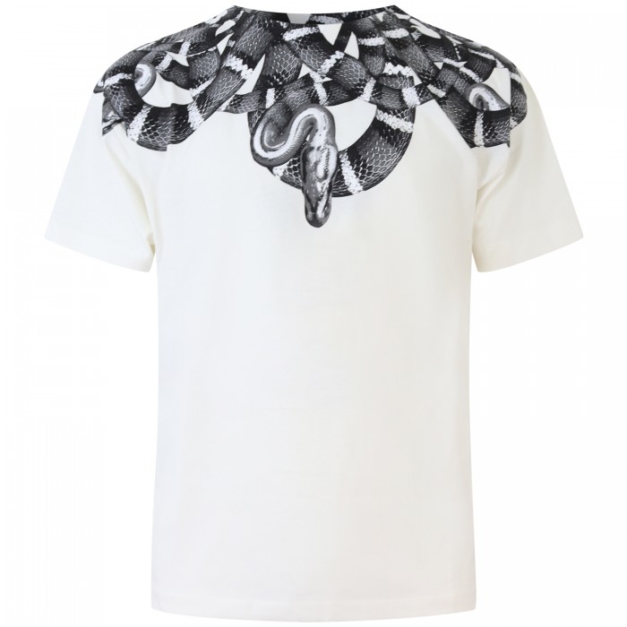 T-shirt bianca con fantasia per uomo