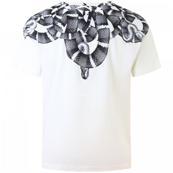 T-shirt bianca con fantasia per uomo
