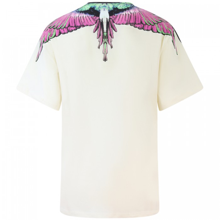 T-shirt panna con stampa  per donna