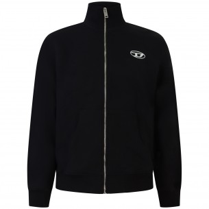 Felpa con zip  nera per uomo