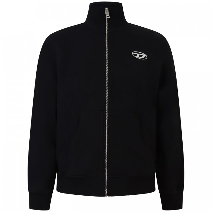 Felpa con zip  nera per uomo