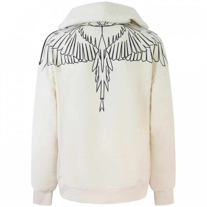 Felpa con cappuccio panna per donna