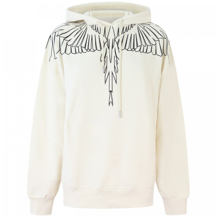 Felpa con cappuccio panna per donna