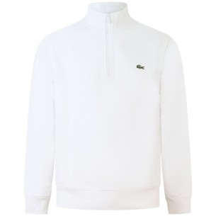 Felpa bianca con mezza zip...