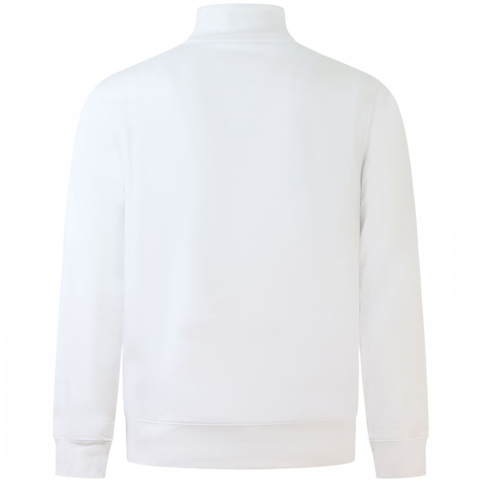 Felpa bianca con mezza zip per uomo